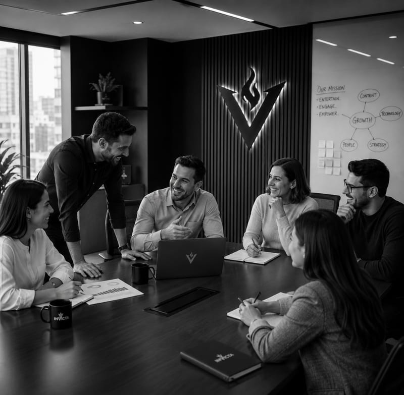 Group Invicta team collaborating in the office